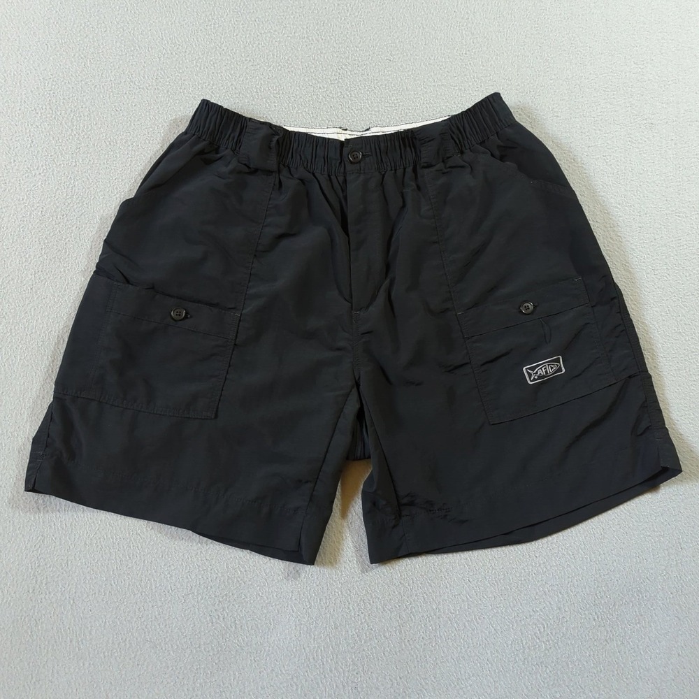 AFTCO Original Fishing Shorts Mens 38 Black Nylon Utility Cargo Performance Wear